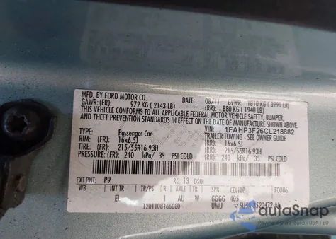 2012 Ford Focus Se из США, поврежденный, VIN 1FAHP3F26CL218882